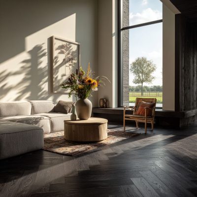 Visgraat eiken | Rustiek ambiance | 12,5 x 62,5 cm | Donker | [13]
