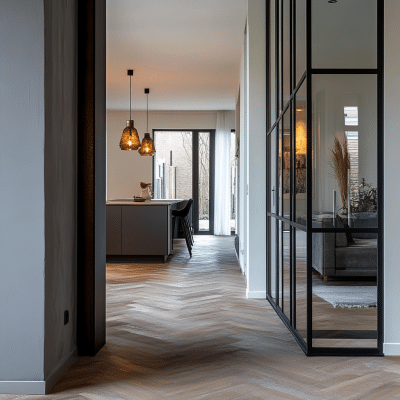 Visgraat eiken | Rustiek ambiance | 12,5 x 62,5 cm | Licht Grijs | [10]